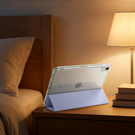Etui Crystal do Apple iPad 10.9 10 2022 / iPad 11 A16 2025 Gen 10 11, fioletowe - ochronne z podstawką