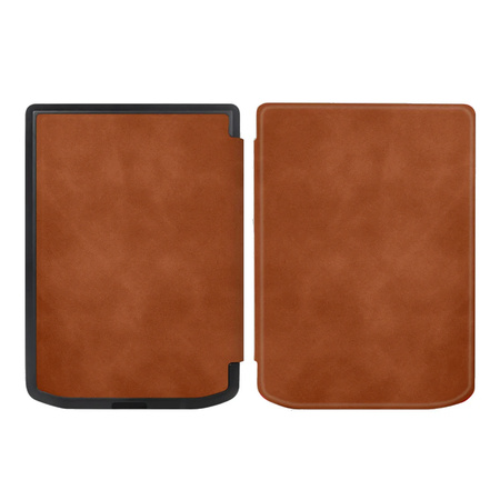 Etui Smart do Pocketbook Verse / Verse Pro 629 634, brązowe - ochronne z podstawką, dostęp do portów i przycisków