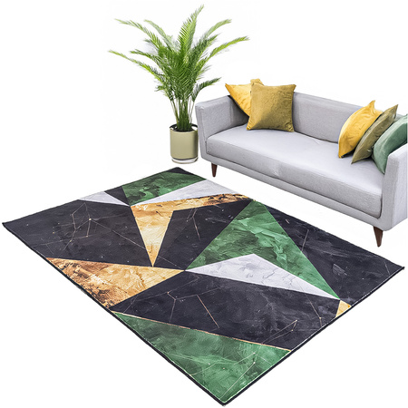 Dywan NOVO Strado nowoczesny do salonu marmurowy wzór velvet Zielony Marmur 120x160 cm
