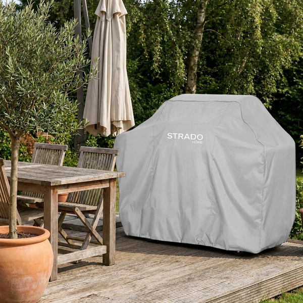 Pokrowiec na grill 190x71x117 cm wodoodporny ochrona UV srebrny