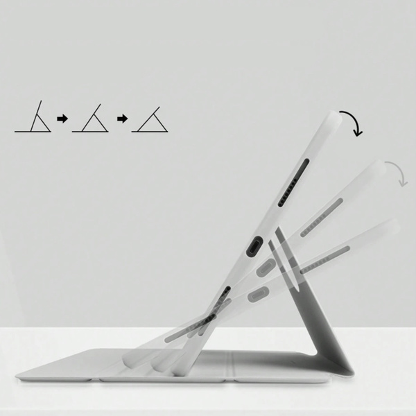 Etui Obrotowe Pencil do iPad 10.9 2022 Gen. 10 / 11 2025 A16 Gen. 11 Wake, szare - ochronne z podstawką