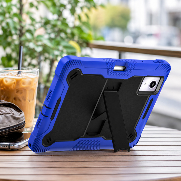 Etui pancerne do Lenovo Idea Tab Plus 12.1 2025 TB361FU TB361ZU, z podstawką, granatowe