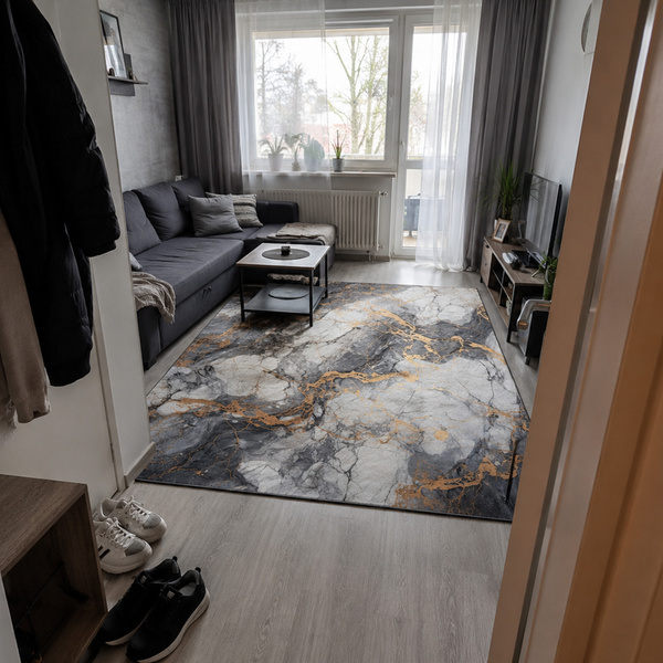 Dywan do salonu  120x170 nowoczesny NOVO Marmur antypoślizgowy miękki soft