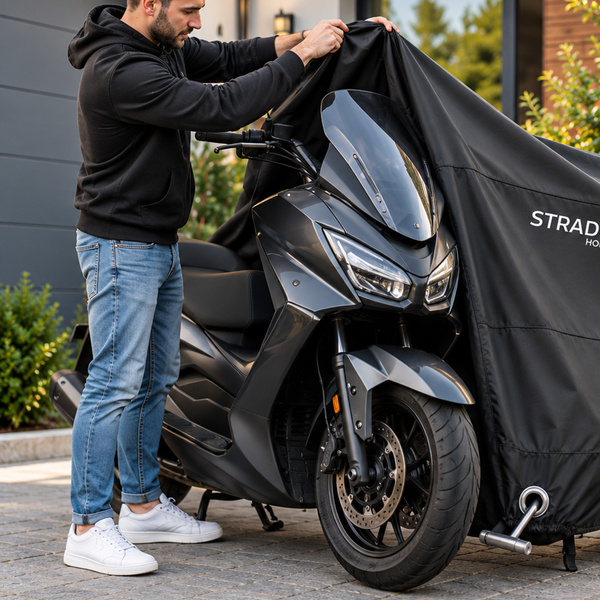 Pokrowiec na motocykl skuter 2 rowery 245x105x125 cm wodoodporny czarny