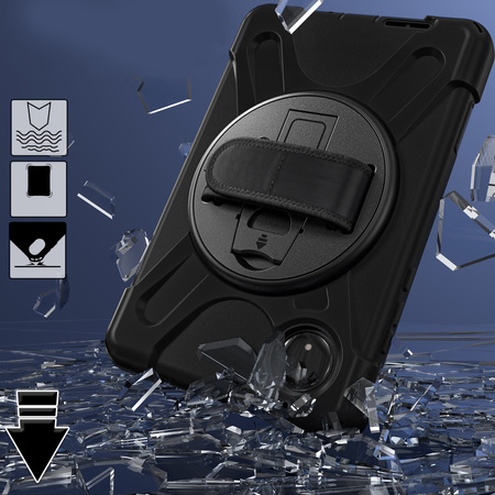 Etui pancerne Shockproof z uchwytem paskiem do Xiaomi Redmi Pad SE 8.7 2024, czarne