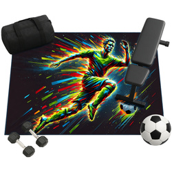 Dywan gamingowy 3D Strado Football 140x200 cm z nowoczesnym motywem piłkarskim do pokoju gracza