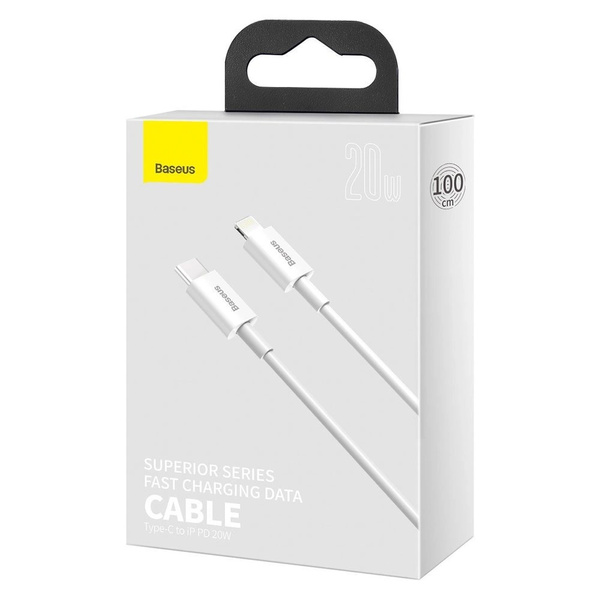 Kábel Baseus Superior Series USB-C / Lightning PD 20W 1 m, biely