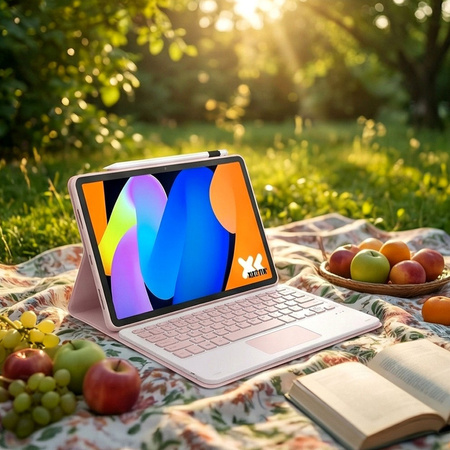 Etui z klawiaturą do Lenovo Idea Tab 11 2025, różowe - ochronne z podstawką