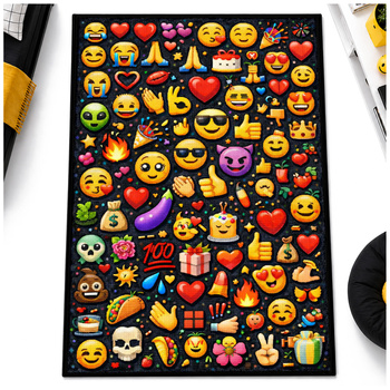 Dywan gamingowy 120x170 dla gracza mata pod fotel antypoślizgowy Emoji 3D