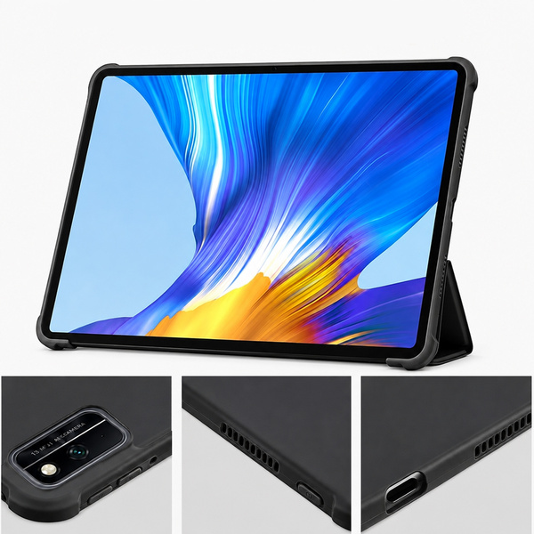 Etui z klapką do Huawei MediaPad M5 Lite 10 ochronne z podstawką - czarne