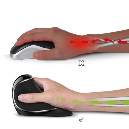 Ergonomic computer mouse Delux M618 Silver - vertical mouse with wrist rest