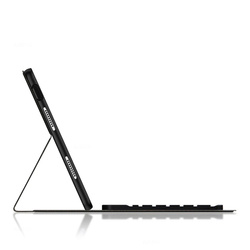 Etui z klawiaturą Bluetooth do Redmi Pad 2 Pro 2025, czarne - ochronne z podstawką, dostęp do portów i przycisków