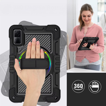 Puzdro pancierové s držiakom Shockproof na Xiaomi Redmi Pad SE 2023 11 / Redmi Pad SE 11, čierne - ochranné