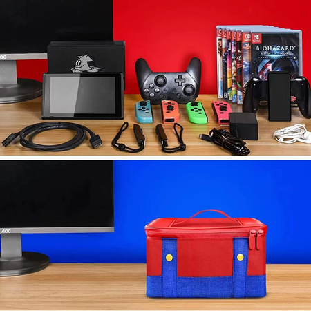 Puzdro Cestovná taška na Nintendo Switch 2 2025 s priehradkami vodeodolná, mario - ochranné so stojanom