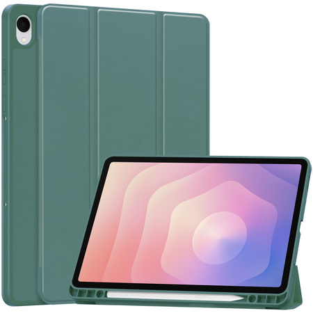Etui Smart Pencil do Samsung Galaxy Tab S11 11 SM SMX736 z klapką, zielone - ochronne