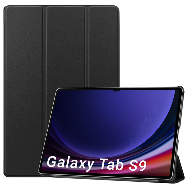 Etui Smart do Samsung Galaxy Tab S9, czarne - ochronne z podstawką, dostęp do portów i przycisków