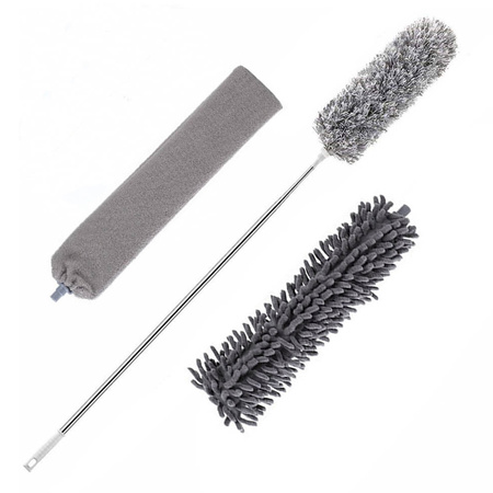 Miotełka teleskopowa do kurzu 3w1 250cm szczotka zmiotka zestaw XXL, szara