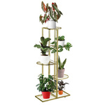 Gold standing metal flower stand for 6 flower pots- elegant flower stand