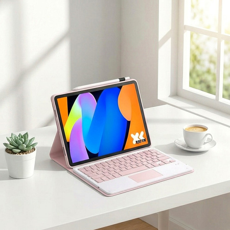 Etui z klawiaturą do Lenovo Idea Tab 11 2025, różowe - ochronne z podstawką