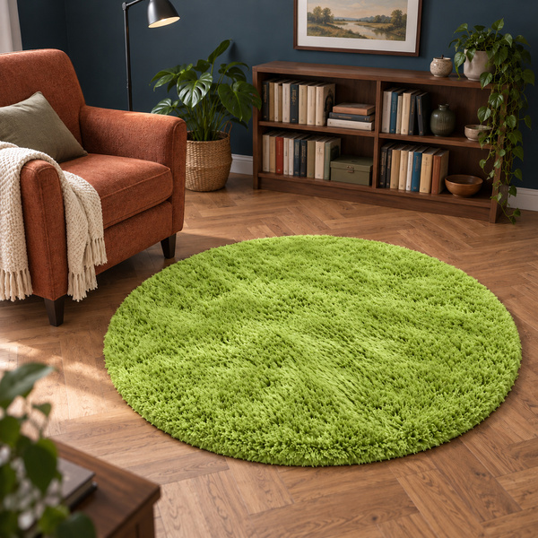 Shaggy Strado 160x160 round carpet GreenGrass (Green)