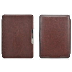 Etui Smart Skóra do Kindle Paperwhite 1 2 3, brązowe - ochronne z podstawką, dostęp do portów i przycisków