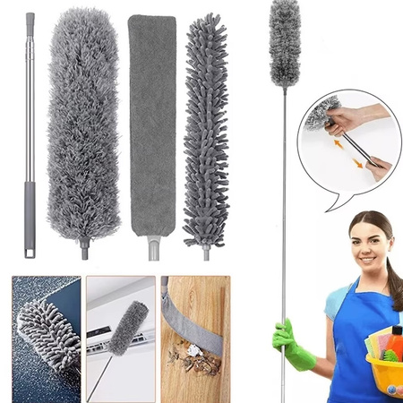 Miotełka teleskopowa do kurzu 3w1 250cm szczotka zmiotka zestaw XXL, szara