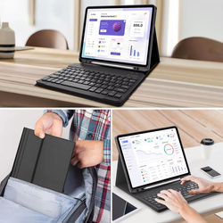 Etui z klawiaturą do Galaxy Tab S10 Lite 10.9" SM-X406 SM-X400 2025 ochronne czarne