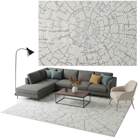 Dywan 120x170 do salonu pętelkowy duży japandi nowoczesny ciężki gruby POLO - Star (Szary)