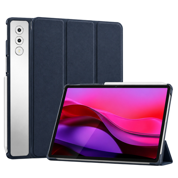 Etui Smart do Lenovo Yoga Tab Plus 12.7 2025 z klapką i podstawką - granatowe