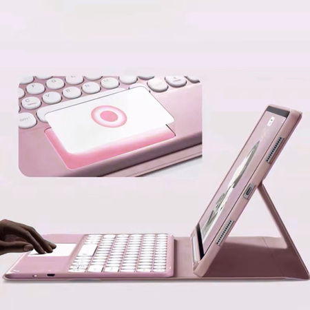 Etui z klawiaturą do Apple iPad Air 13 M2 2024 M3 2025 Gen 6 7 / iPad Air 13 Gen. 6 A2898, różowe - ochronne