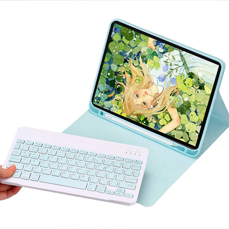 Etui z klawiaturą Bluetooth do iPad Air 4 / Pro 11 2020, niebieskie - ochronne z podstawką