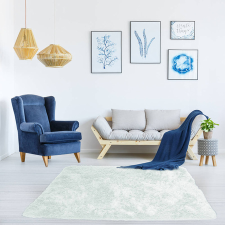 Shaggy Strado room carpet 120x160 WhiteLime (White Lime)