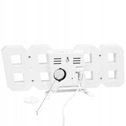 4w1 Hodiny digitálny LED 3D nástenný stojaci budík teplomer dátum budík, biely