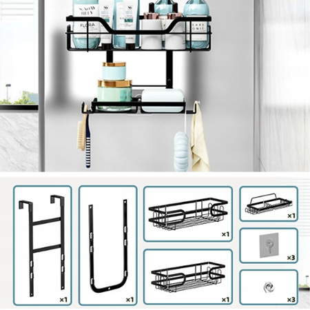 Strado Bathroom shelf hanging on glass