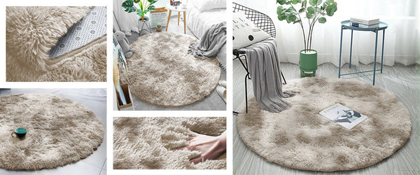Shaggy Ombre Strado Round Carpet 120x120 OmbreCamel (Beige)