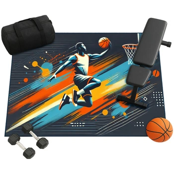 Dywan gamingowy 3D BasketBall - nowoczesny wzór 3D do pokoju gracza