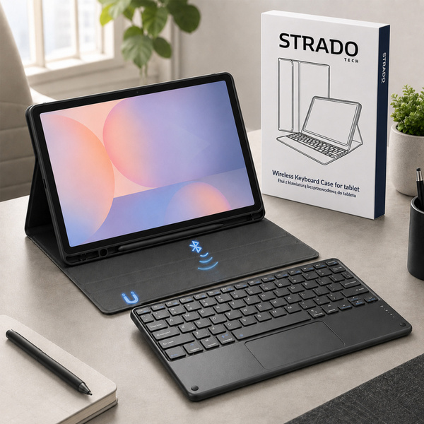 Etui z klawiaturą touchpad do Galaxy Tab S10 Lite 10.9" SM-X406 SM-X400 2025 ochronne czarne