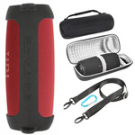Etui Zestaw + z paskiem do Jbl Charge 5 podróżne karabińczyk / Charge 5, czarne - ochronne z podstawką