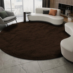 Shaggy Strado 100x100 DarkCoffee round rug (Dark brown)