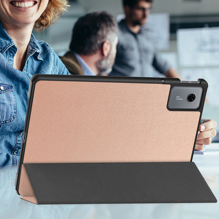 Puzdro Smart na Lenovo Idea Tab 11 2025 s klapkou, zlaté - ochranné so stojanom