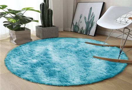 Shaggy Ombre Strado Round Carpet 100x100 OmbreBlue (Light Blue)