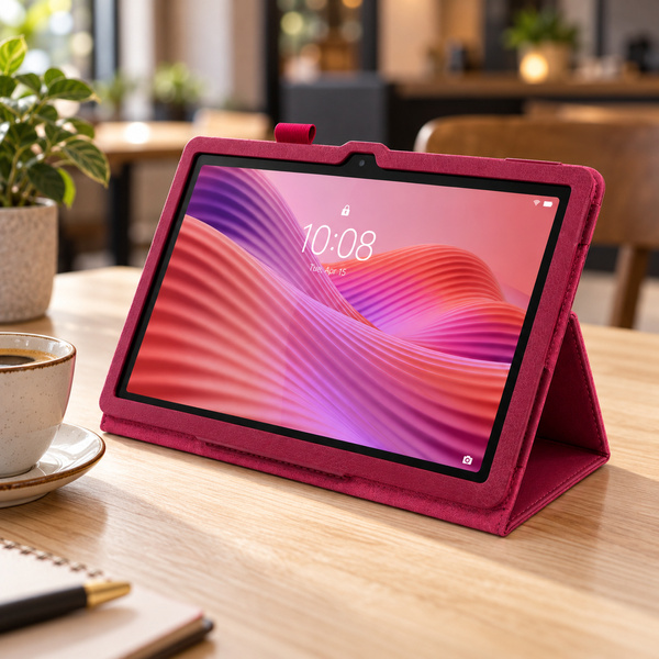 Etui do Lenovo Tab 10.1 2025 TB311FU TB311XU ZAEH0040PL z klapką - ciemnoróżowe