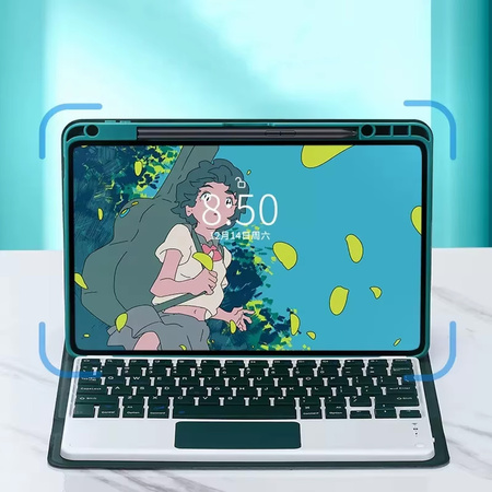 Puzdro s klávesnicou na Xiaomi Pad 7 / Pad 7 Pro 11.2 na stylus / Xiaomi Pad 7 Pro, zelené - ochranné so stojanom