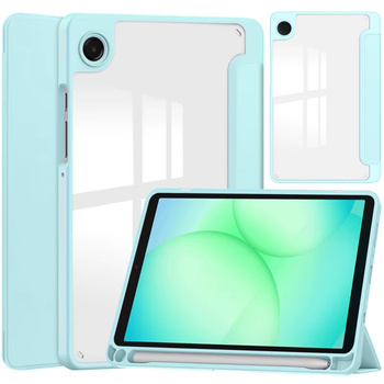 Etui Clear Pencil do Galaxy Tab A11 X135/ X133 A9 SM-X110/ SM-X115, uchwyt na rysik, niebieskie