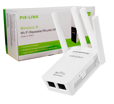 Wzmacniacz sygnału Wi-Fi Repeater Router PIX-LINK (Czarny)