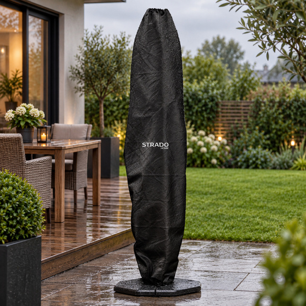 Pokrowiec na parasol ogrodowy 265x70 cm wodoodporny czarny