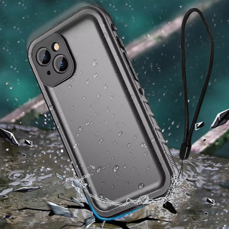 Etui wodoodporne IP68 360 + pasek opaska pokrowiec futerał do iPhone 13, czarne
