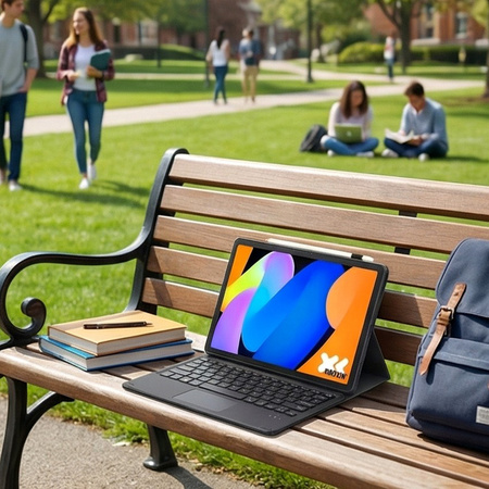Etui z klawiaturą do Lenovo Idea Tab 11 2025, czarne - ochronne z podstawką
