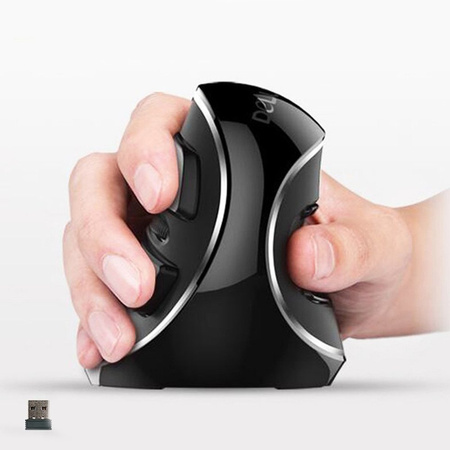 Ergonomic computer mouse Delux M618 Silver - vertical mouse with wrist rest