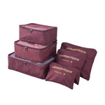 Travel clothes storage set laundry nets 6pcs. (Red)